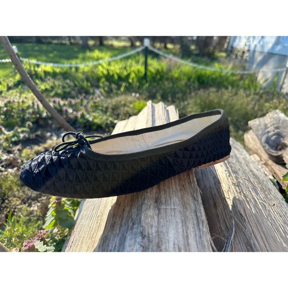 E. Porselli for J. Crew Geo Textured Black Velvet Ballet Flats EU 38 EUC - Picture 2 of 16